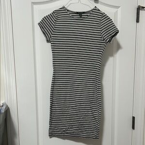 Papaya Black and White Striped Mini Dress
